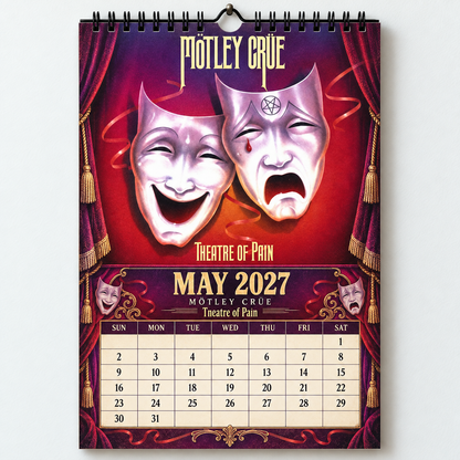 2027 Mötley Crüe Album Cover Wall Calendar – Vintage Heavy Metal & Glam Rock Music Calendar, 80s Rock Fan Gift