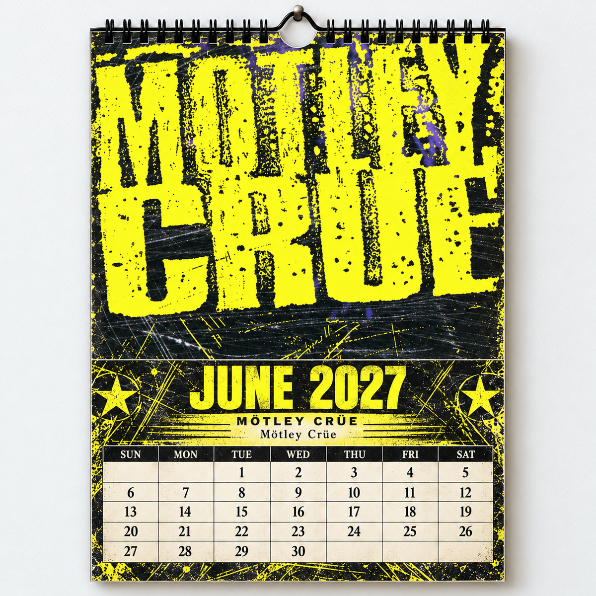 2027 Mötley Crüe Album Cover Wall Calendar – Vintage Heavy Metal & Glam Rock Music Calendar, 80s Rock Fan Gift
