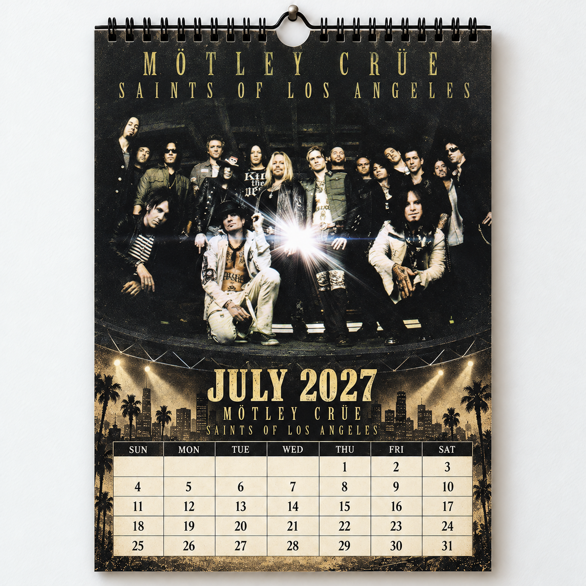 2027 Mötley Crüe Album Cover Wall Calendar – Vintage Heavy Metal & Glam Rock Music Calendar, 80s Rock Fan Gift
