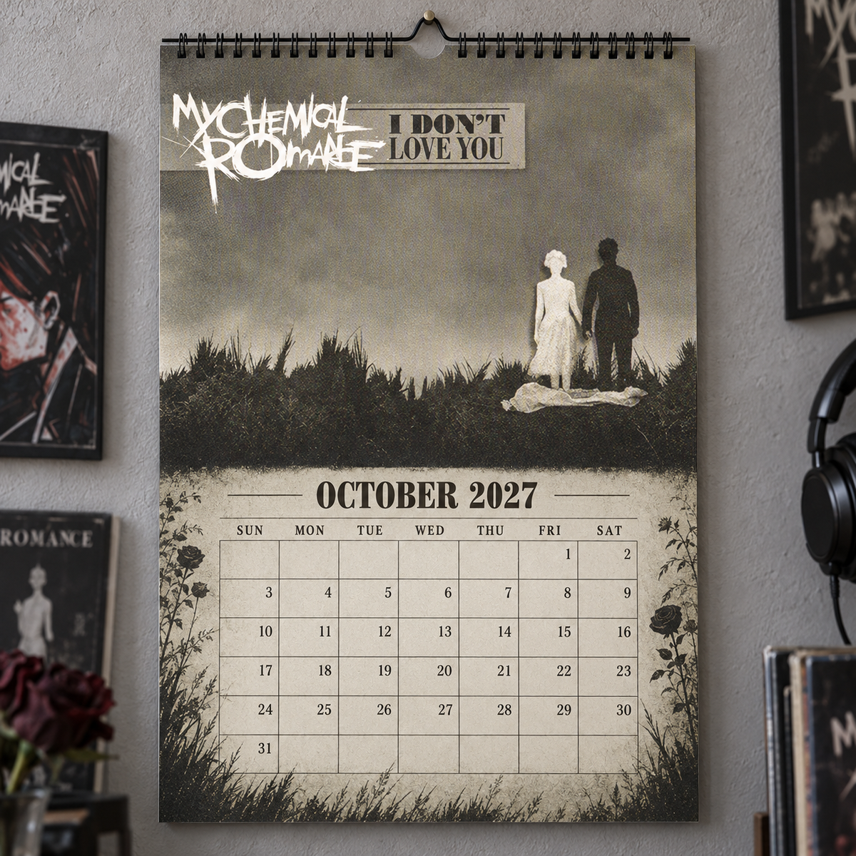 My Chemical Romance 2027 Album Covers Wall Calendar - Emo Rock Album Art Poster Calendar, Rock Music Fan Holiday Gift