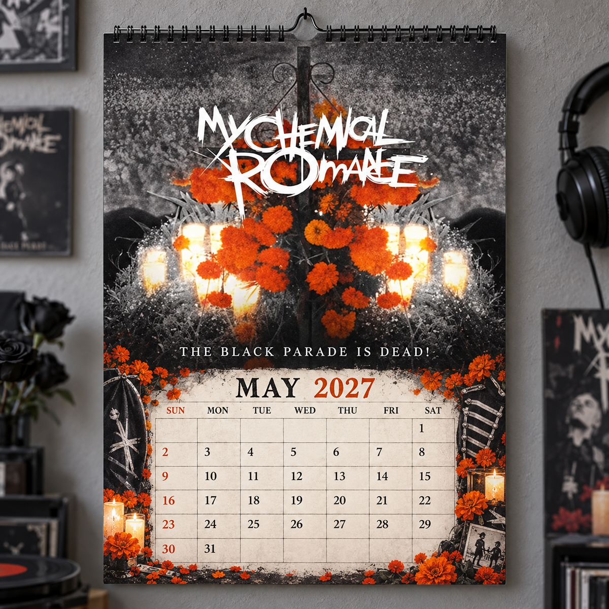 My Chemical Romance 2027 Album Covers Wall Calendar - Emo Rock Album Art Poster Calendar, Rock Music Fan Holiday Gift