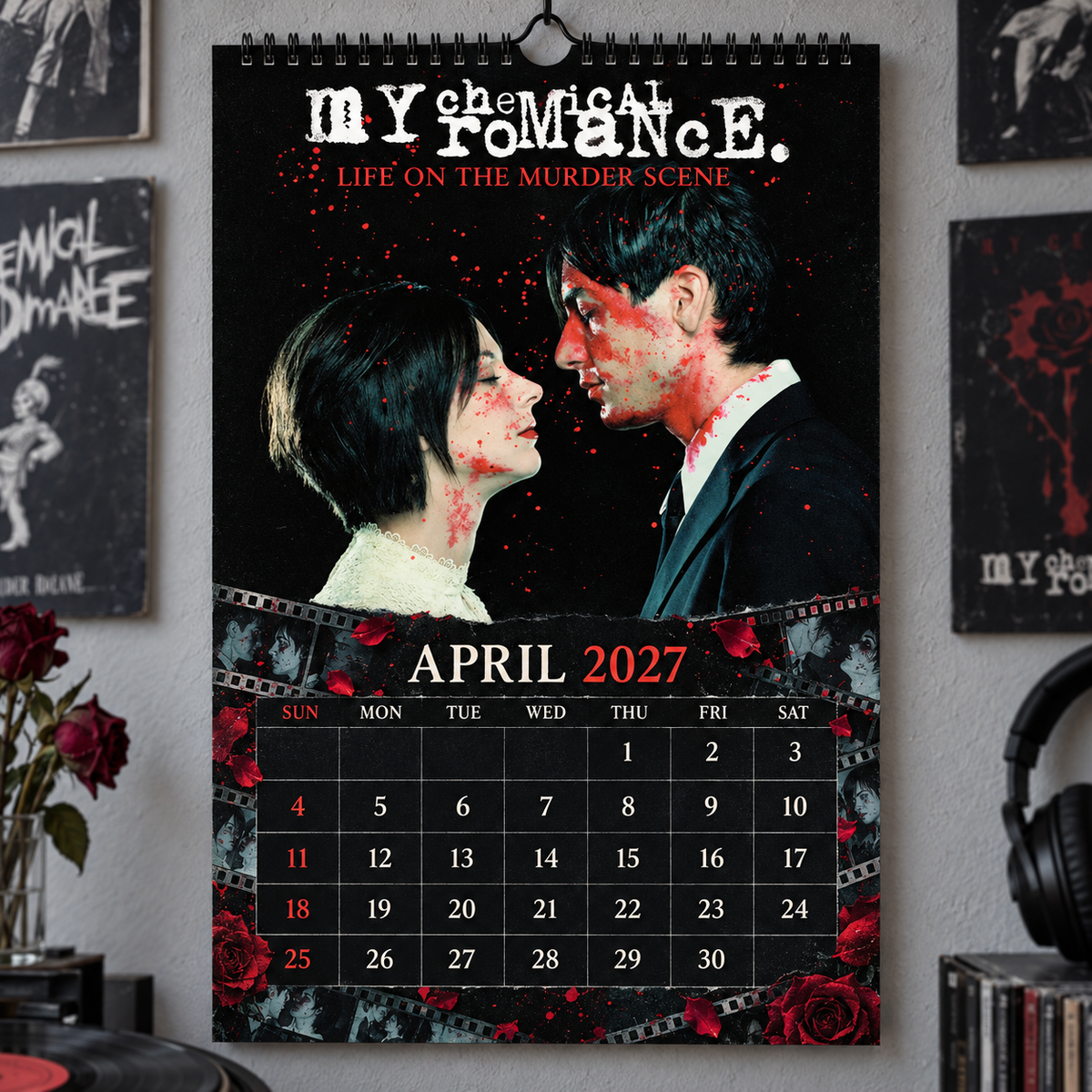 My Chemical Romance 2027 Album Covers Wall Calendar - Emo Rock Album Art Poster Calendar, Rock Music Fan Holiday Gift