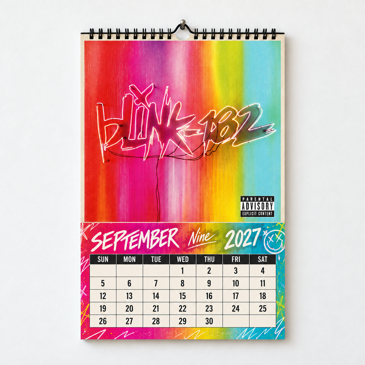 Blink-182 2027 Album Covers Wall Calendar - Pop Punk Album Art Poster Calendar, Rock Music Merchandise Fan Holiday Gift