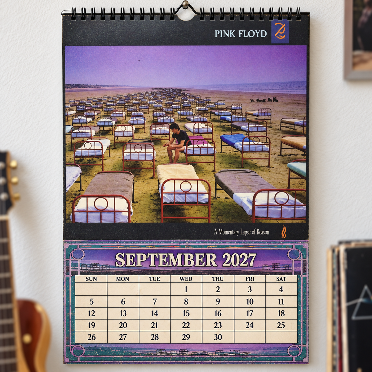 Pink Floyd 2027 Wall Calendar - Album Cover Collage & Prog Rock Discography Art | Premium Classic Rock Fan Gift & Hanging Decor