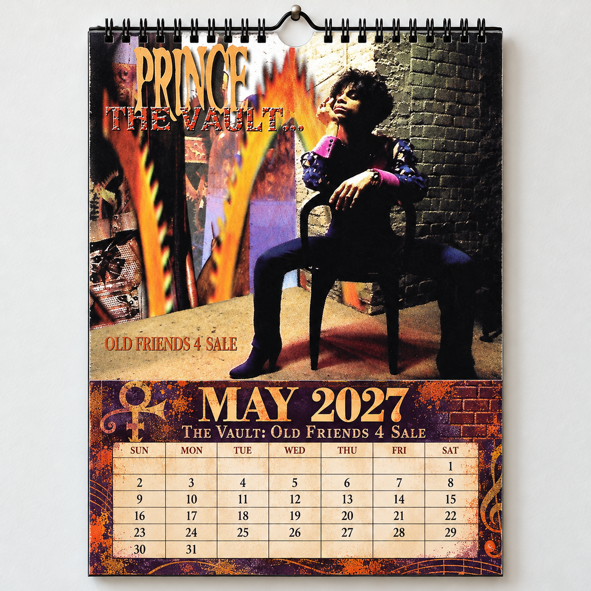 2027 Prince Album Cover Wall Calendar – Purple Rain Music Calendar, Vintage Funk & Pop Rock Calendar, Prince Rogers Nelson Fan Gift