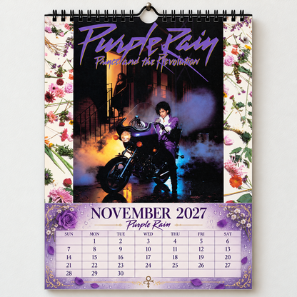 2027 Prince Album Cover Wall Calendar – Purple Rain Music Calendar, Vintage Funk & Pop Rock Calendar, Prince Rogers Nelson Fan Gift