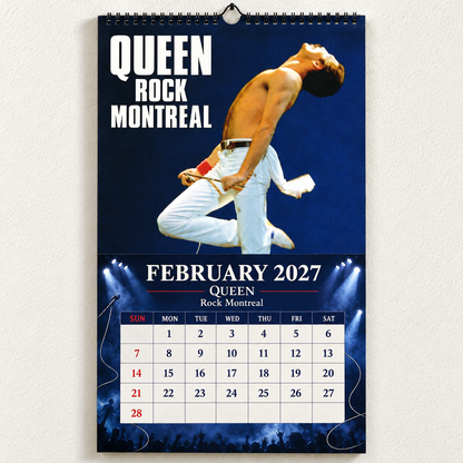2027 Queen Album Cover Wall Calendar – Freddie Mercury Classic Rock Music Calendar, Bohemian Rhapsody, Vintage Queen Band Fan Gift