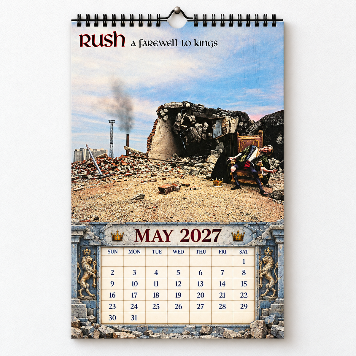 2027 Rush Album Cover Wall Calendar – Classic Progressive Rock Band Calendar, Vintage Music Memorabilia, Neil Peart Fan Gift