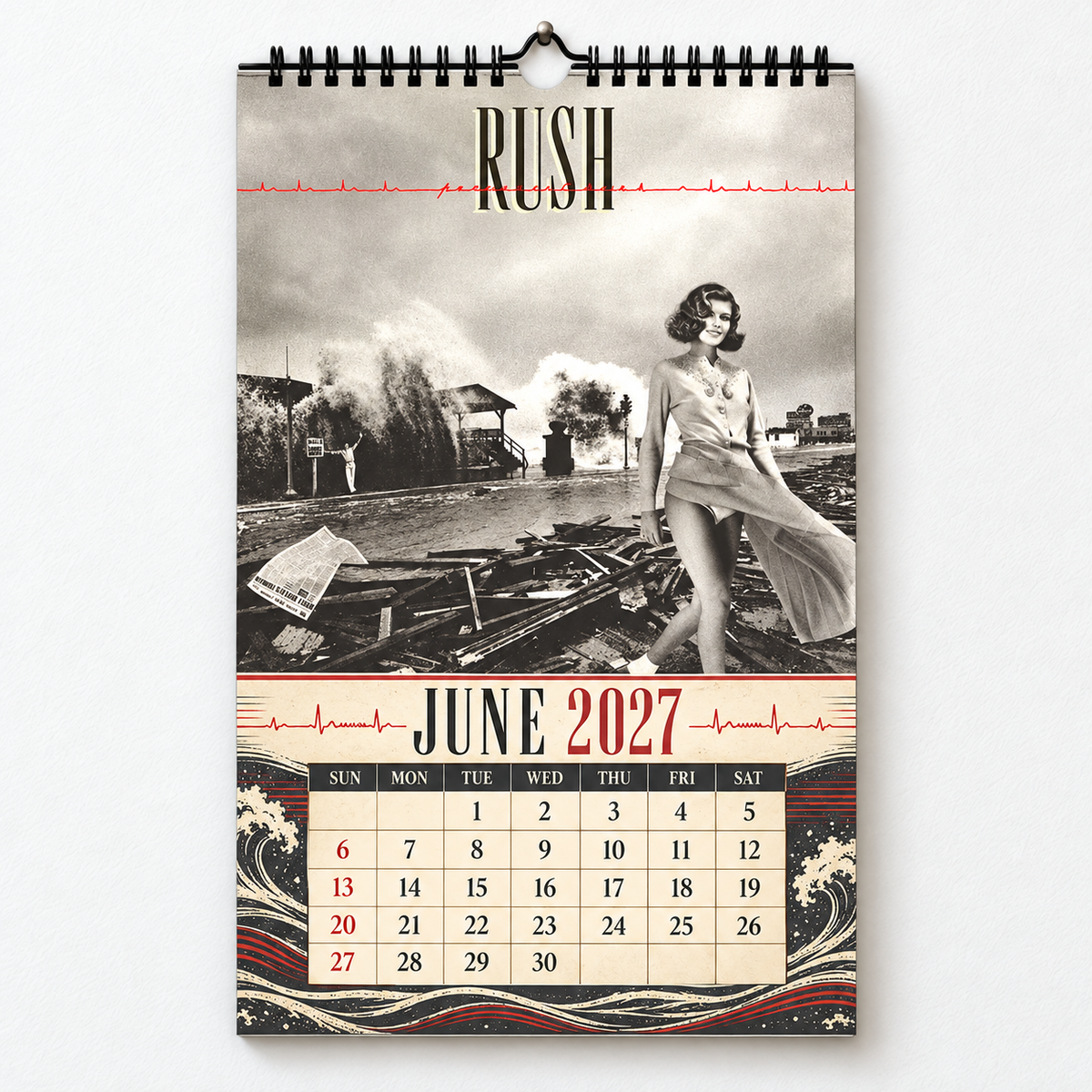2027 Rush Album Cover Wall Calendar – Classic Progressive Rock Band Calendar, Vintage Music Memorabilia, Neil Peart Fan Gift