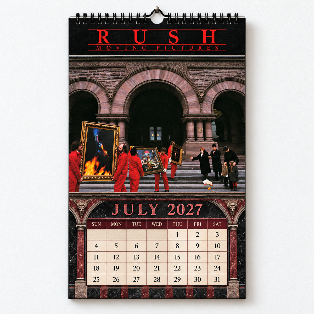 2027 Rush Album Cover Wall Calendar – Classic Progressive Rock Band Calendar, Vintage Music Memorabilia, Neil Peart Fan Gift