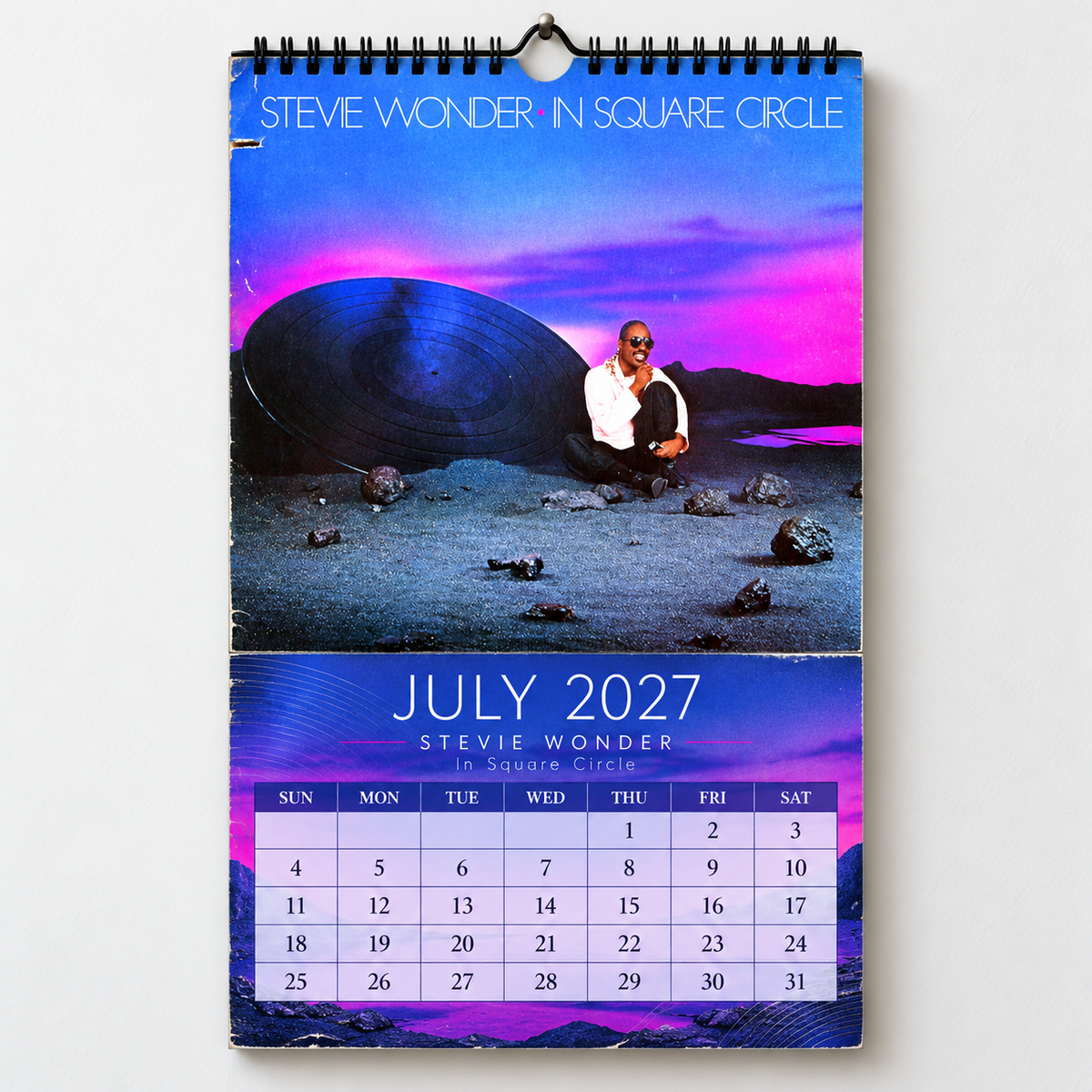 Stevie Wonder 2027 Wall Calendar - Album Cover Collage & Soul Discography Art | Premium Music Fan Gift & Hanging Decor