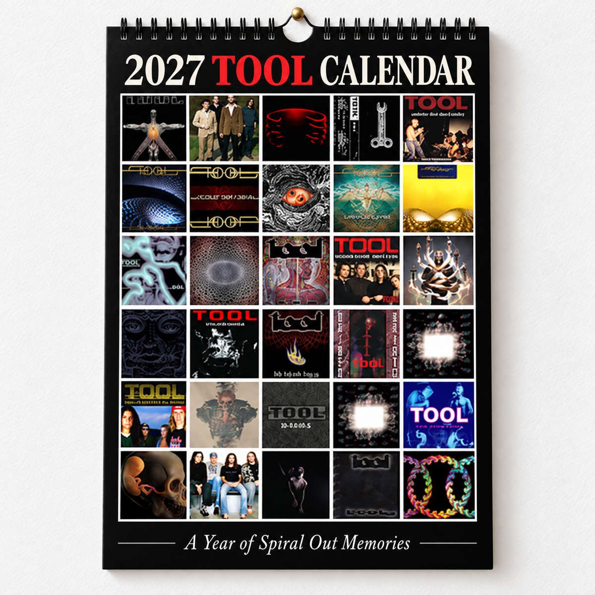 2027 Tool Album Covers Wall Calendar - Spiral Bound Vintage Psychedelic Metal Collector's Calendar - Unique Christmas Stocking Stuffer & Birthday Gift