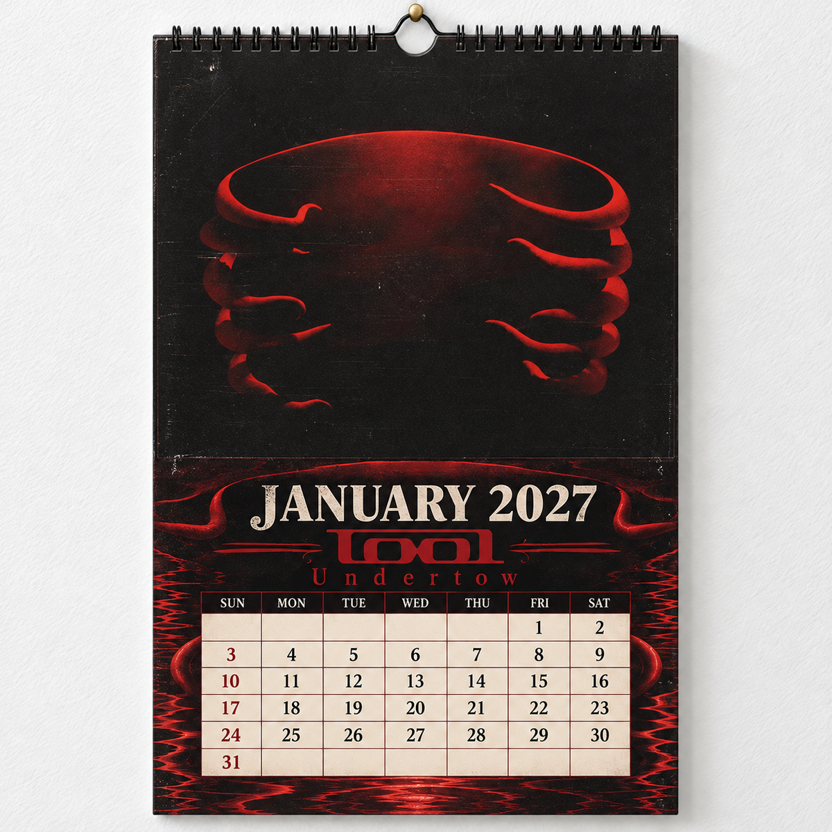2027 Tool Album Covers Wall Calendar - Spiral Bound Vintage Psychedelic Metal Collector's Calendar - Unique Christmas Stocking Stuffer & Birthday Gift