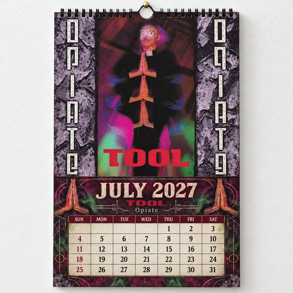 2027 Tool Album Covers Wall Calendar - Spiral Bound Vintage Psychedelic Metal Collector's Calendar - Unique Christmas Stocking Stuffer & Birthday Gift