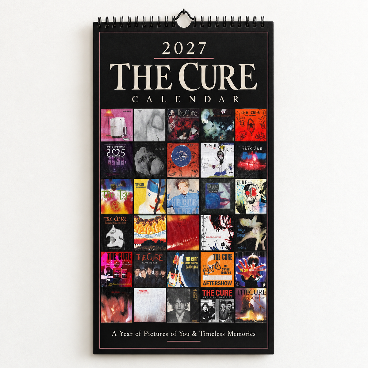 2027 The Cure Album Covers Wall Calendar - Spiral Bound Vintage Gothic Rock Collector's Calendar - Unique Christmas Stocking Stuffer & Birthday Gift