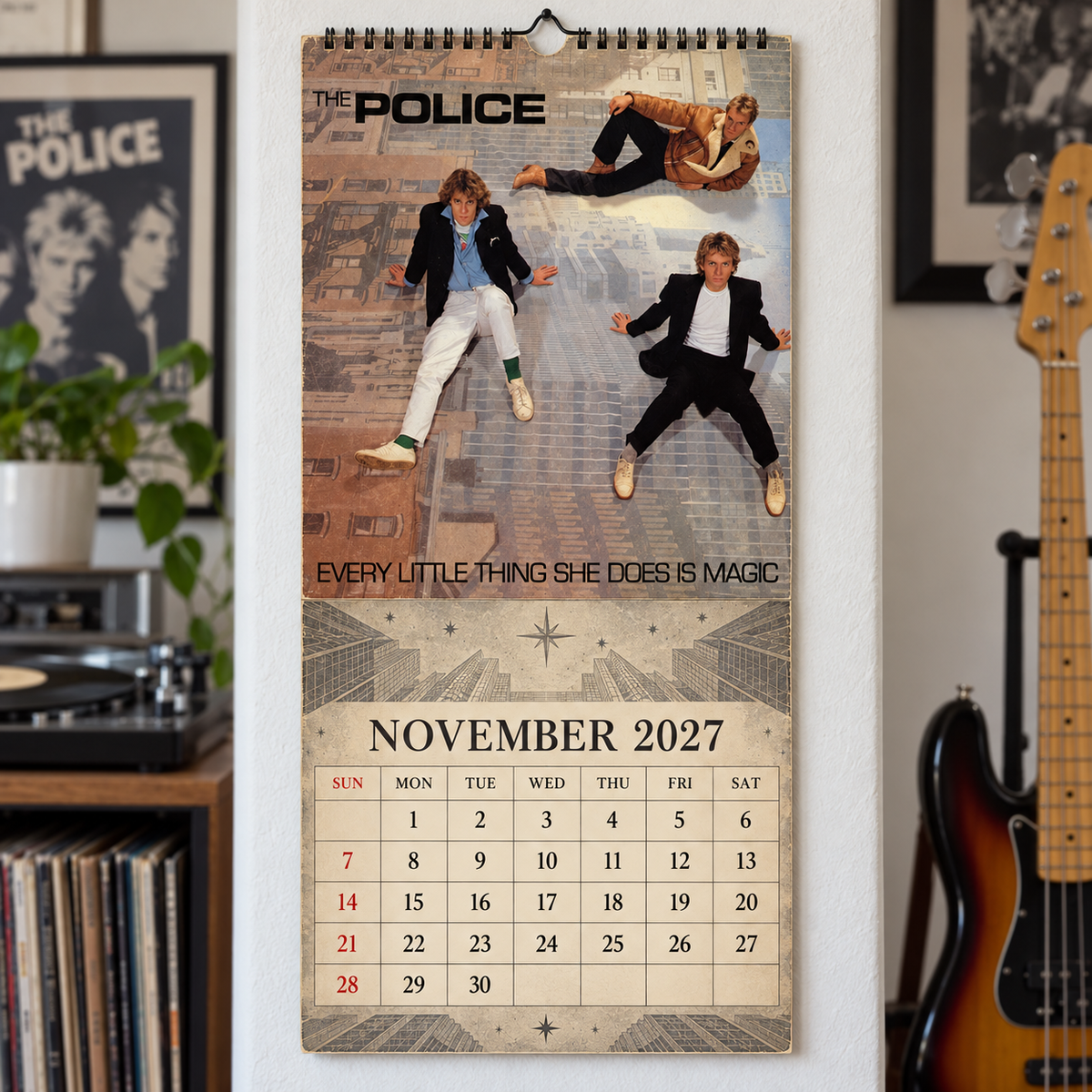 The Police 2027 Wall Calendar - Album Cover Collage & New Wave Discography Art | Rock Fan Gift & Hanging Decor