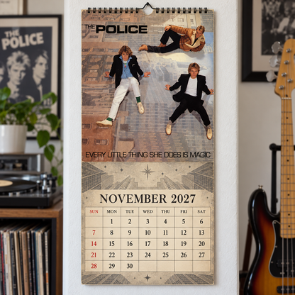 The Police 2027 Wall Calendar - Album Cover Collage & New Wave Discography Art | Rock Fan Gift & Hanging Decor