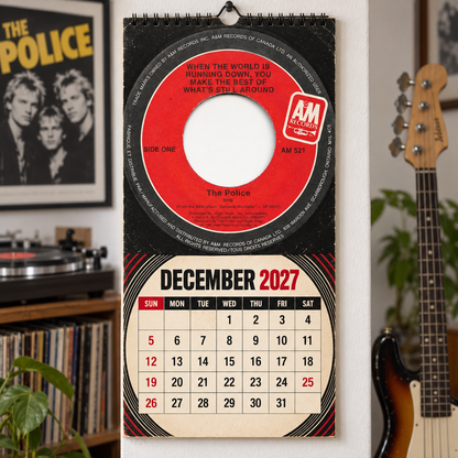 The Police 2027 Wall Calendar - Album Cover Collage & New Wave Discography Art | Rock Fan Gift & Hanging Decor
