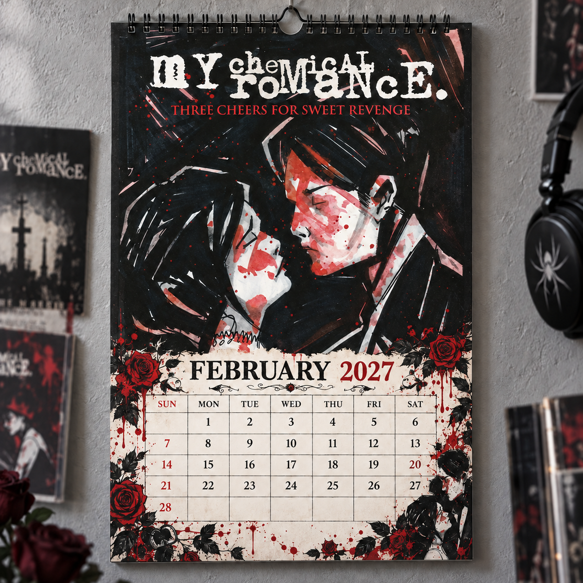 My Chemical Romance 2027 Album Covers Wall Calendar - Emo Rock Album Art Poster Calendar, Rock Music Fan Holiday Gift