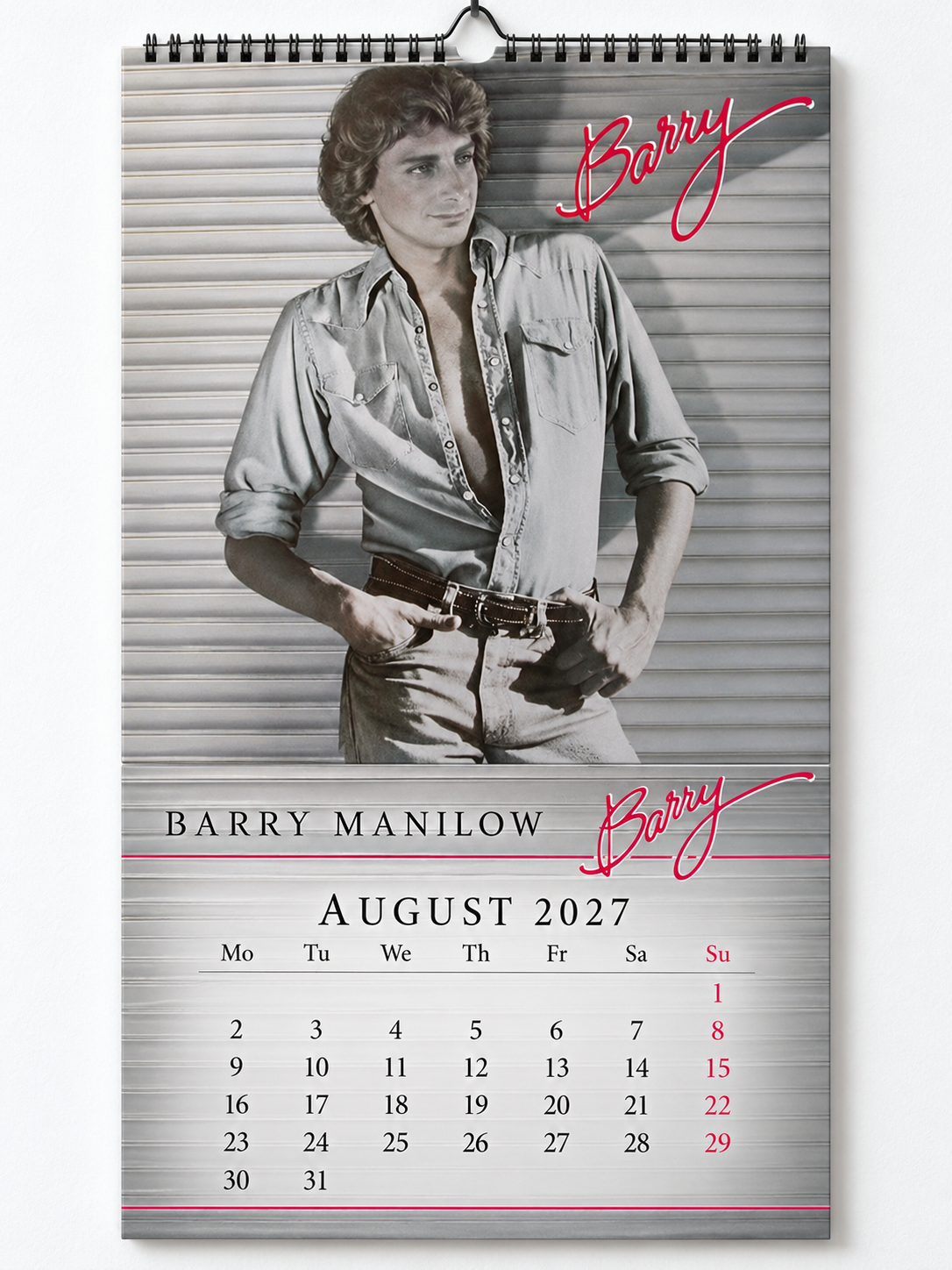 Barry Manilow 2027 Album Covers Wall Calendar - Vintage Photos & Classic Hits
