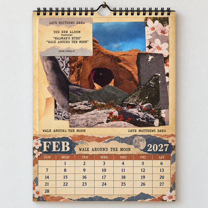 2027 Dave Matthews Band Album Covers Calendar – DMB Wall Calendar, Vintage Rock Music Collage
