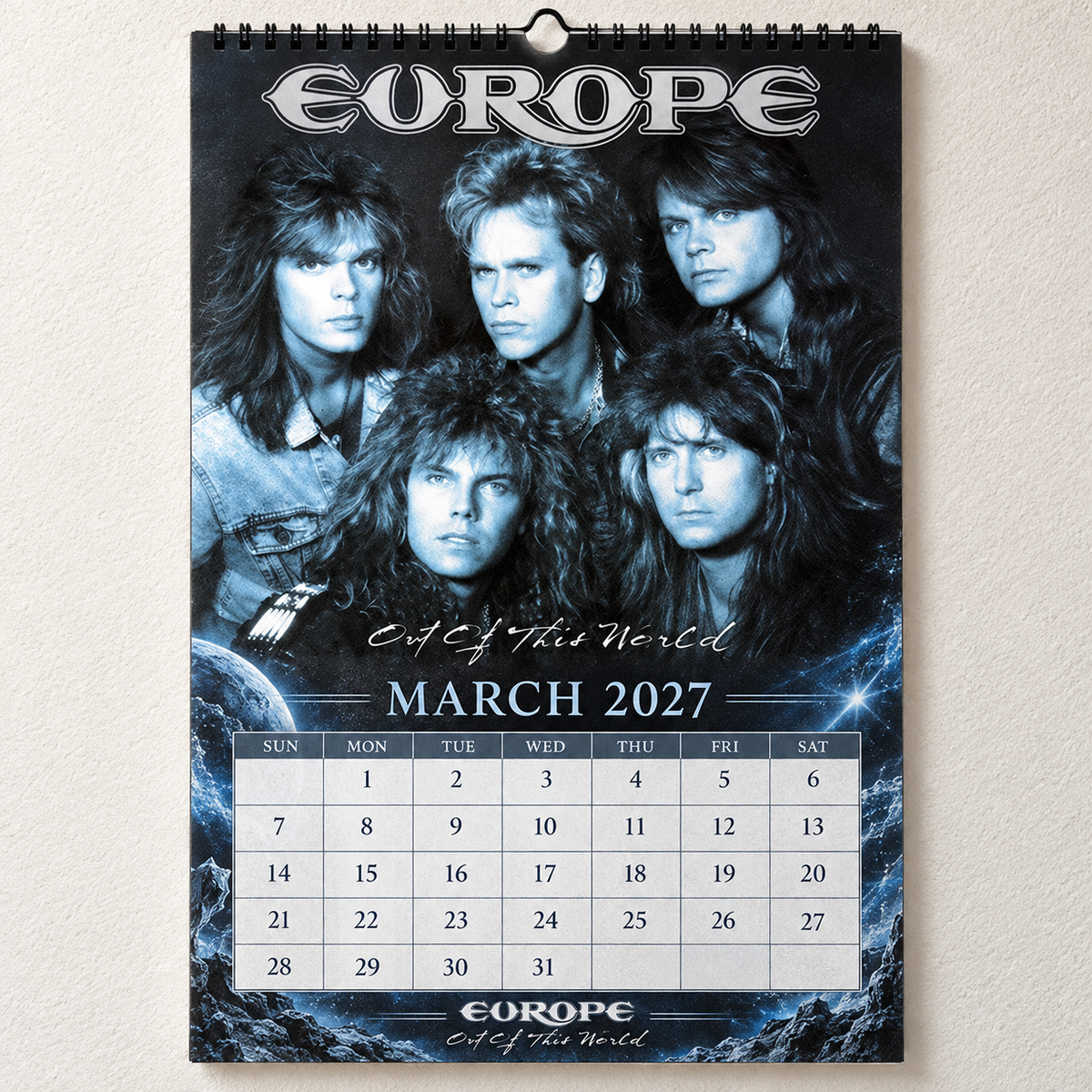 2027 Europe Band Album Cover Wall Calendar – Classic Hard Rock Music Calendar, The Final Countdown, Retro Rock Fan Gift