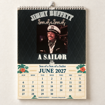 2027 Jimmy Buffett Album Covers Calendar – Margaritaville Tropical Wall Calendar, Vintage Album Covers Collage