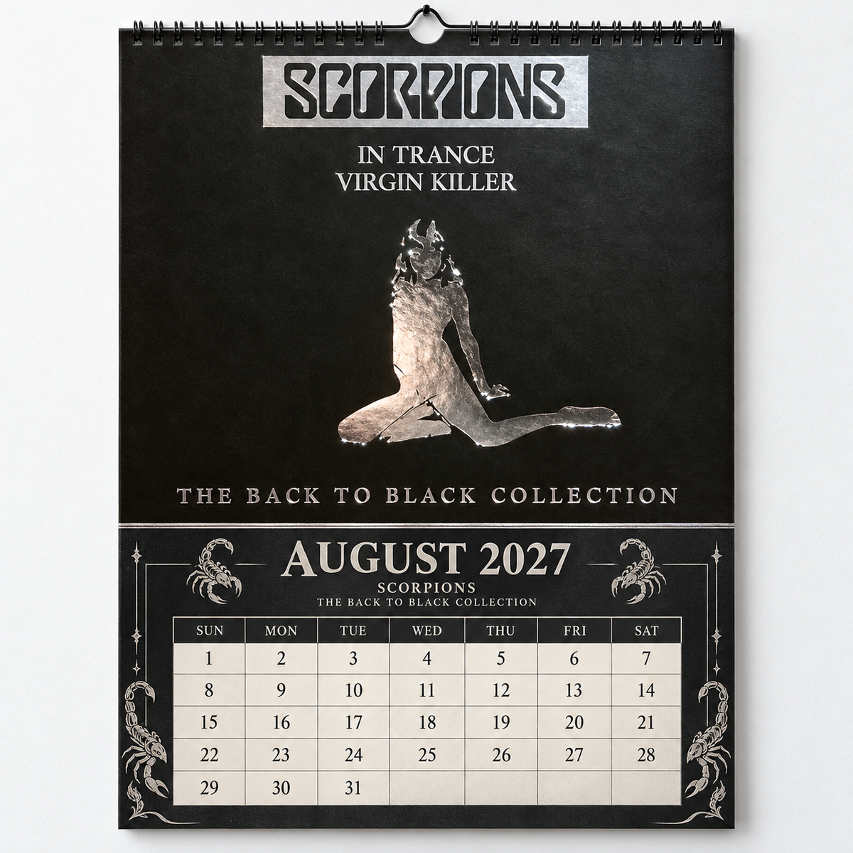 2027 Scorpions Album Cover Wall Calendar – Classic Hard Rock Music Calendar, Still Loving You, Rock You Like a Hurricane, Nostalgic Gift for Fans