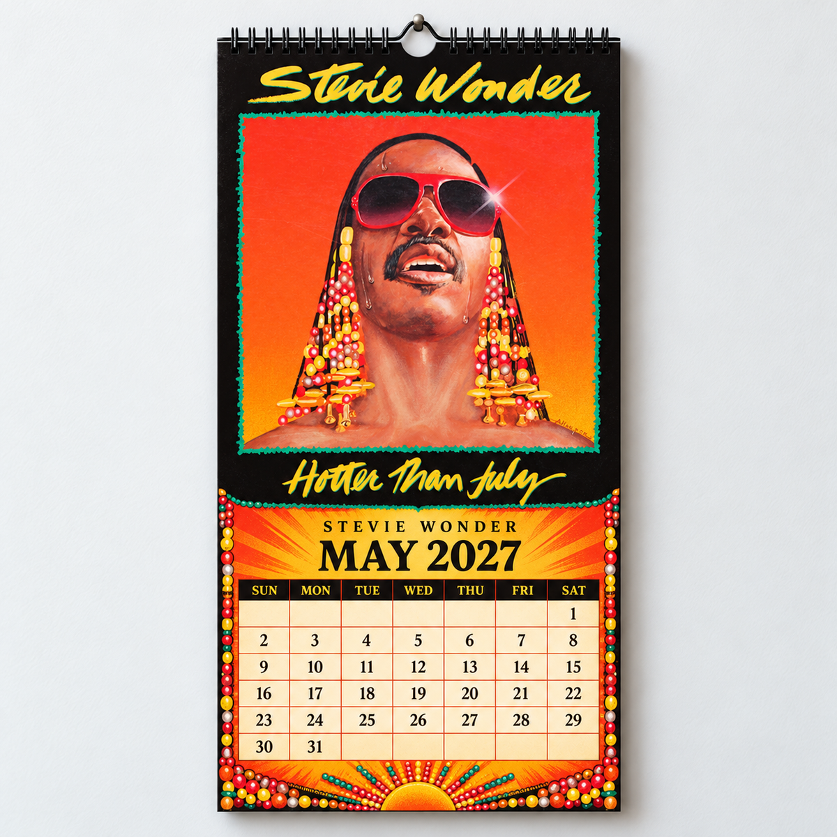 Stevie Wonder 2027 Wall Calendar - Album Cover Collage & Soul Discography Art | Premium Music Fan Gift & Hanging Decor