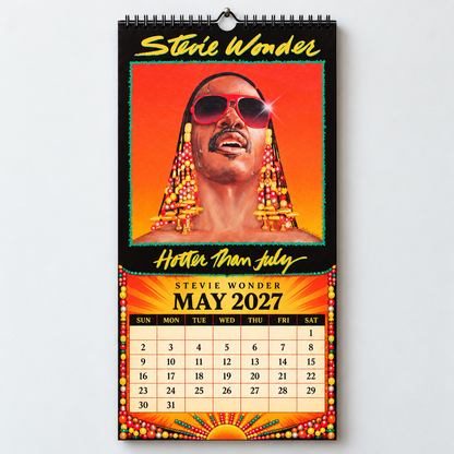 Stevie Wonder 2027 Wall Calendar - Album Cover Collage & Soul Discography Art | Premium Music Fan Gift & Hanging Decor
