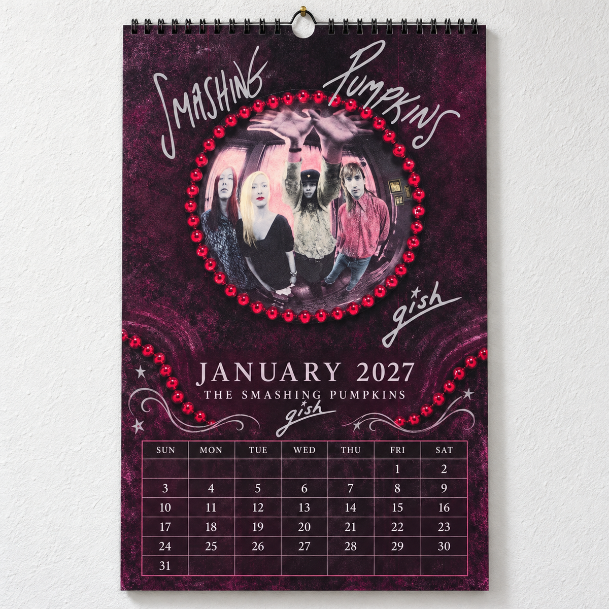 2027 The Smashing Pumpkins Album Covers Wall Calendar - Spiral Bound Vintage Alternative Rock Collector's Calendar - Unique Christmas Stocking Stuffer & Birthday Gift
