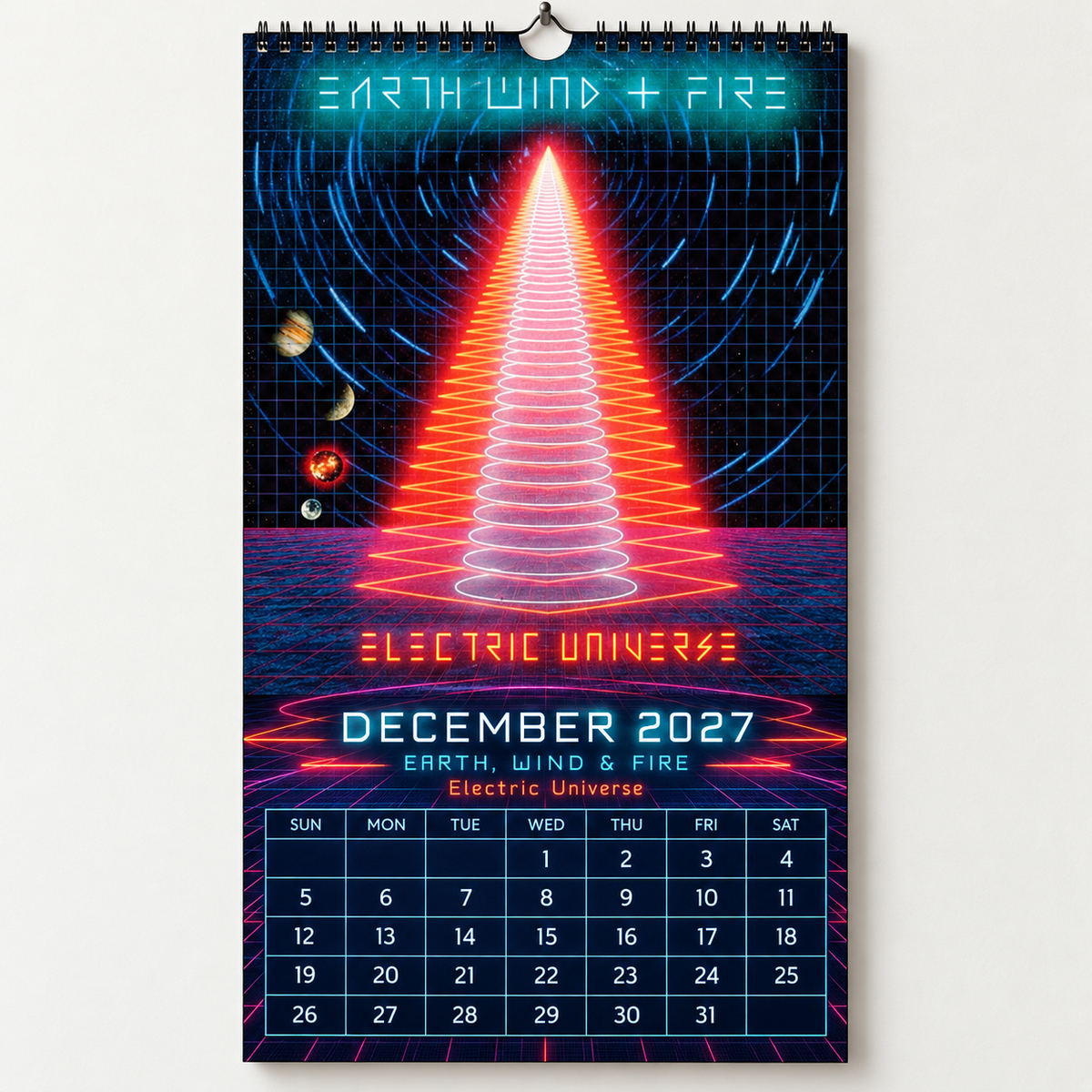 Earth, Wind & Fire 2027 Wall Calendar - Album Cover Collage & Discography Art | Premium Funk Soul Fan Gift & Hanging Decor