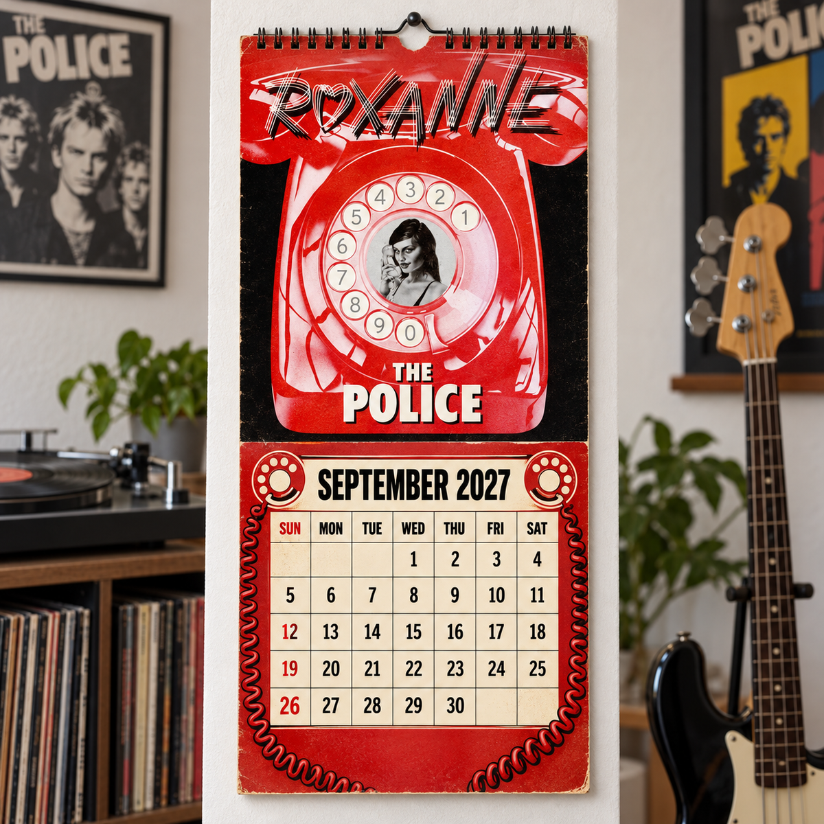The Police 2027 Wall Calendar - Album Cover Collage & New Wave Discography Art | Rock Fan Gift & Hanging Decor