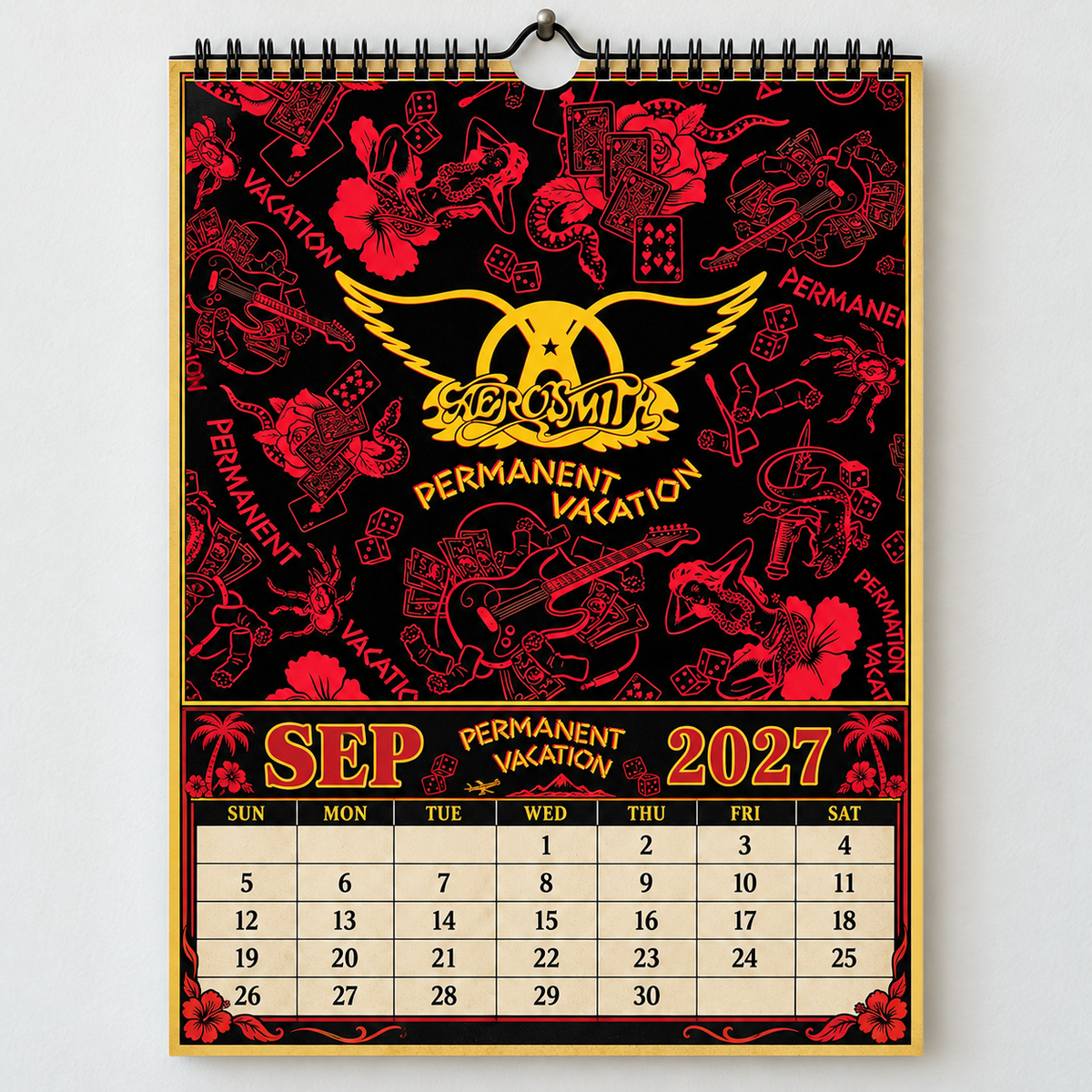 Aerosmith 2027 Rock Wall Calendar - Permanent Vacation Album Art Collector Edition, Hard Rock Music Fan Gift & Planner