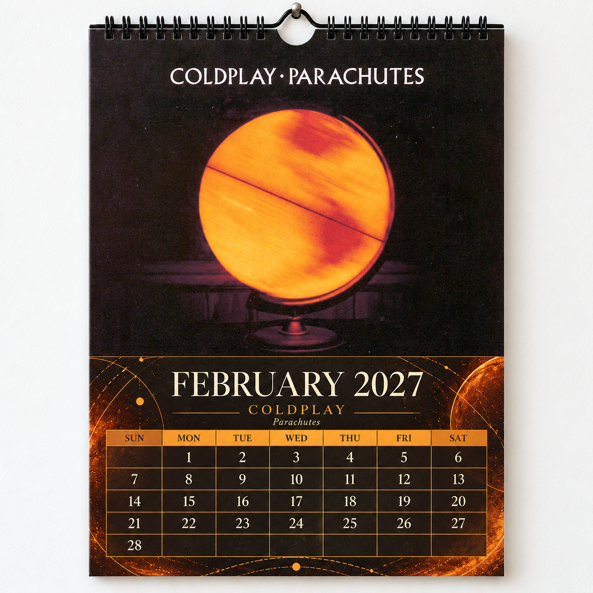 Coldplay 2027 Album Covers Calendar - 12 Month Hanging Wall Decor, Premium Music Fan Gift & Hanging Wall Decor