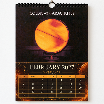 Coldplay 2027 Album Covers Calendar - 12 Month Hanging Wall Decor, Premium Music Fan Gift & Hanging Wall Decor