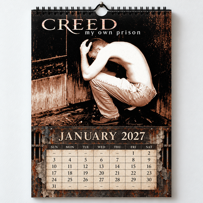 Creed 2027 Album Covers Calendar - 12 Month Hanging Wall Decor Featuring Human Clay, My Own Prison & Greatest Hits Art