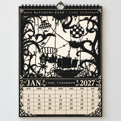 2027 Dave Matthews Band Album Covers Calendar – DMB Wall Calendar, Vintage Rock Music Collage