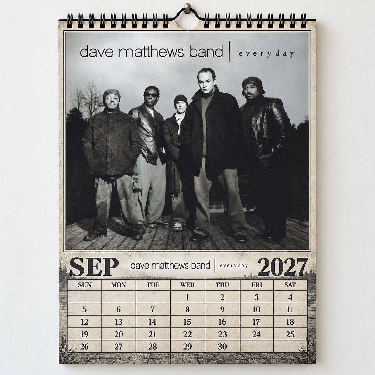 2027 Dave Matthews Band Album Covers Calendar – DMB Wall Calendar, Vintage Rock Music Collage