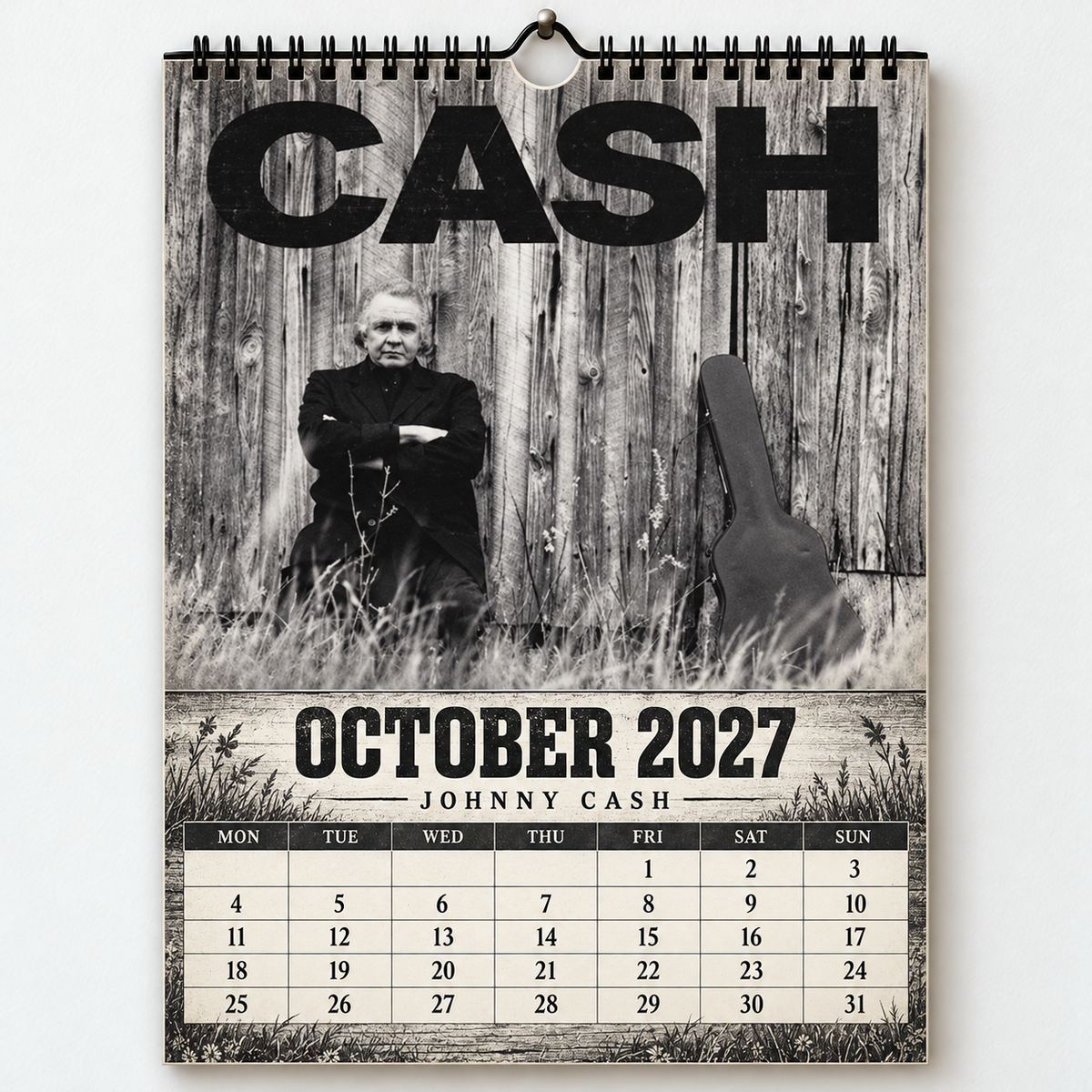 2027 Johnny Cash Album Cover Wall Calendar – Vintage Country Music Calenda,  Country Music Fan Gift