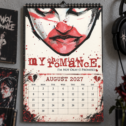 My Chemical Romance 2027 Album Covers Wall Calendar - Emo Rock Album Art Poster Calendar, Rock Music Fan Holiday Gift