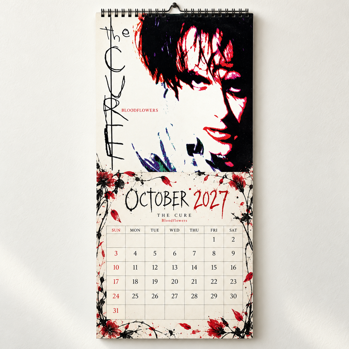 2027 The Cure Album Covers Wall Calendar - Spiral Bound Vintage Gothic Rock Collector's Calendar - Unique Christmas Stocking Stuffer & Birthday Gift