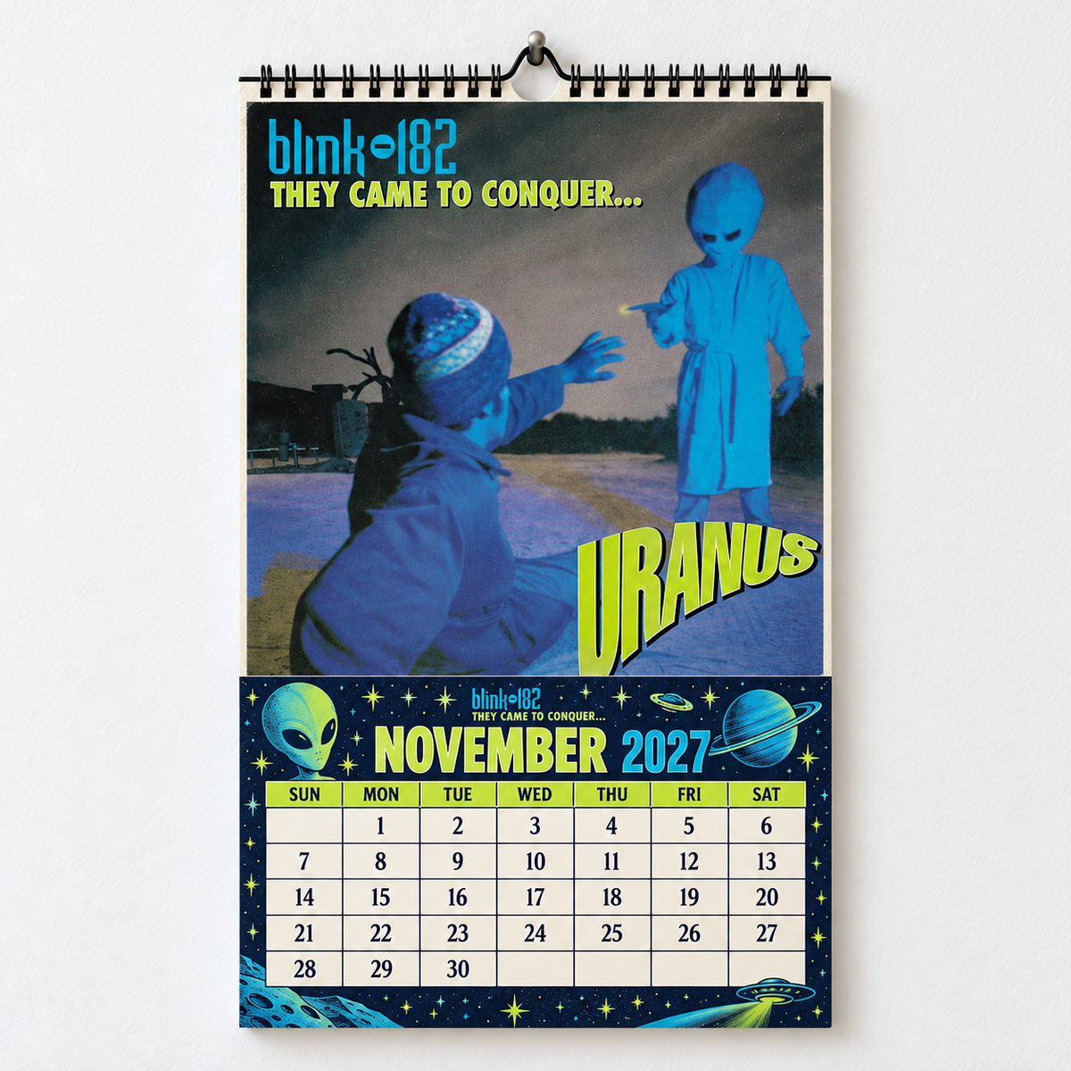 Blink-182 2027 Album Covers Wall Calendar - Pop Punk Album Art Poster Calendar, Rock Music Merchandise Fan Holiday Gift