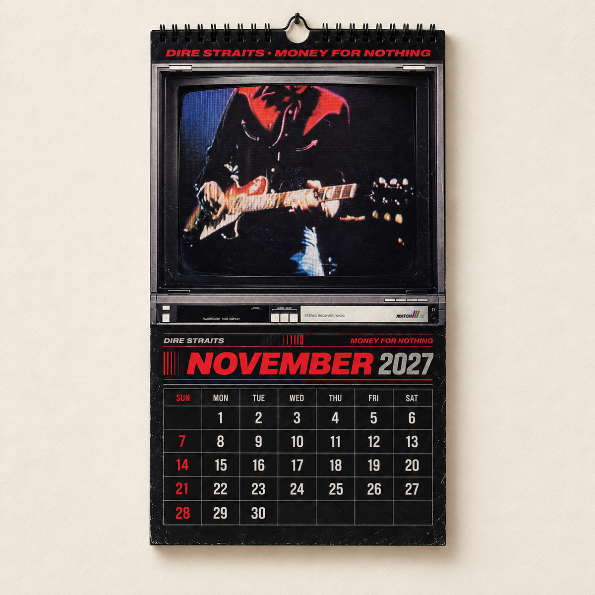 2027 Dire Straits Album Covers Wall Calendar - Spiral Bound Vintage British Rock Collector's Calendar - Unique Christmas Stocking Stuffer & Birthday Gift