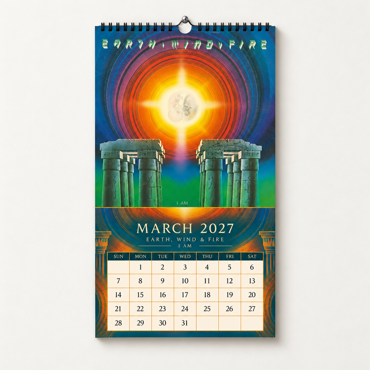 Earth, Wind & Fire 2027 Wall Calendar - Album Cover Collage & Discography Art | Premium Funk Soul Fan Gift & Hanging Decor