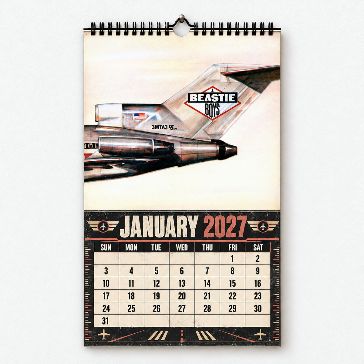 Beastie Boys 2027 Wall Calendar – Vintage Album Cover Collage, A Year of Intergalactic Memories, Retro Hip Hop Music Calendar