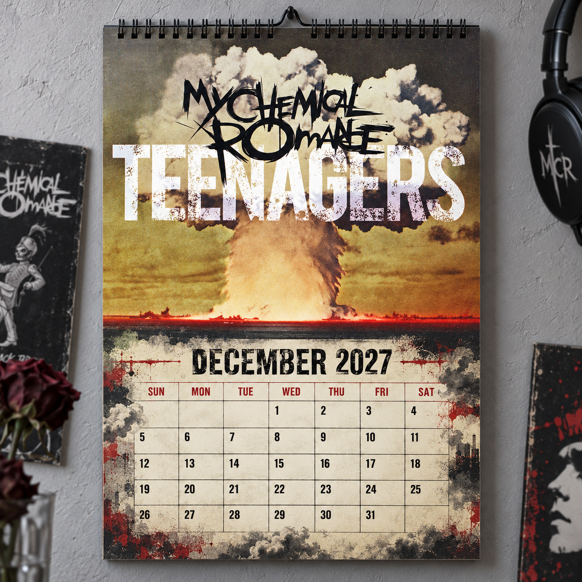 My Chemical Romance 2027 Album Covers Wall Calendar - Emo Rock Album Art Poster Calendar, Rock Music Fan Holiday Gift