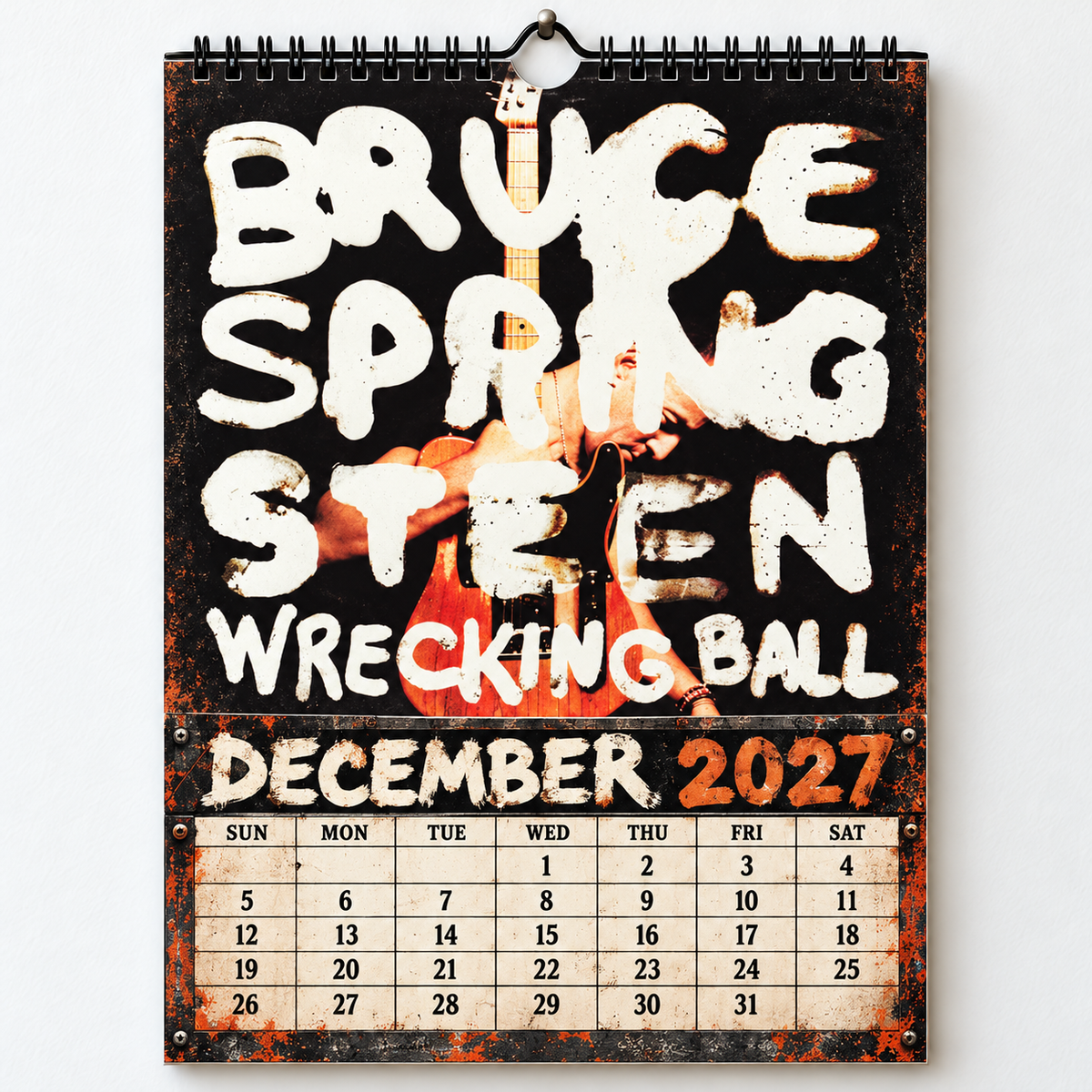 Bruce Springsteen 2027 Album Cover Calendar - Classic Art Wall Planner, Music Keepsake Fan Gift