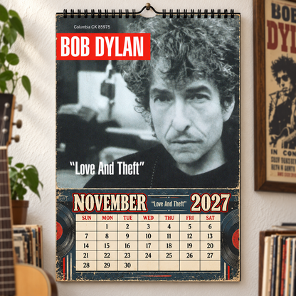 Bob Dylan 2027 Album Cover Calendar - Classic Art Wall Planner, Music Keepsake Fan Gift