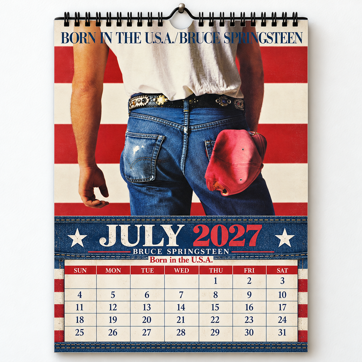 Bruce Springsteen 2027 Album Cover Calendar - Classic Art Wall Planner, Music Keepsake Fan Gift